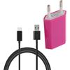 0BFDDEA Caricabatterie Caricatore Cavo Type-c 1a 5w Magenta Per Samsung Galaxy A3 (2017)