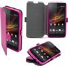 030EBAA Custodia Book Cover Silicone Flip Case Libro Eco Pelle Huawei Ascend G620s Pink