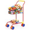 Bayer Design 75002AA - Carrello della Spesa di Metallo per Bambini da 3 a 9 anni - compreso Un assortimento di 60 Pezzi da Negozio colorato