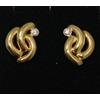 MR Orecchini Oro 18K 750 Mls. Tripla Linea Con Zirconia. 17,3x12,1 MM.