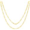 Nuragold Collana Unisex Oro Giallo 10K Catena Figaro 1mm-9.5mm 16"-30"