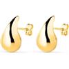 MR Orecchini Oro 18K 750 Mls. Chiusura A Pressione. Goccia D'Acqua 16X9 MM.