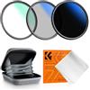 K&F CONCEPT Nano-Klear 37mm Kit Filtri, Filtro UV + CPL + ND2-400, Filtro di Pro