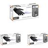 Reflexx R78, Guanti in Nitrile Neri senza Polvere Gr 4, 100 Pezzi, Nero taglia L (Confezione da 3)