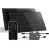 Svan SOLAR Kit Solar Svan con 2 Paneles Solares Bifaciales de 435W, Microinversor Wifi 800W. SSRS800W, Plug & Play, Control desde APP, Protección IP68, Uso Exterior, Sin Soporte