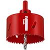 kwb sega a tazza bimetallica HSS Ø 74 mm con dentatura progressiva variabile, alta precisione, codolo esagonale, profondità di taglio 38 mm e punta centrale