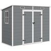 Outsunny Casetta da Giardino in Resina con Pavimento e 2 Porte 2.4 x 1.3 m