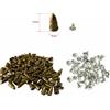 Trimming Shop 100 Plastica Pin Retro Fix Punk Borchie Arrotondato Cono Rivetto Pelle Nuova