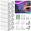Ykall Profilo in Alluminio LED Angolo 45°, 14 x 1M/3.3ft V-Forma con Copertura