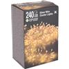 CASANOVAWEB Catena 240 LED Bianco Caldo luci a grappolo filo argento 2,4 mt