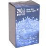 CASANOVAWEB Catena 240 Led Bianco Freddo Luci a grappolo filo argento 2,4 mt