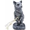 Statua Cane con Luce Base Rotonda Statua Cane Resina Effetto Pietra per