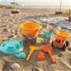 Set Secchiello Spiaggia Manico Kit Giochi Sabbia Gioco Creativo per Sabbiera