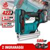 ONEVAN 422J Sparachiodi elettrica Chiodatrice Graffatrici con 2 Batterie