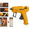 Ingco Pistola per colla a caldo 100 W incollatrice Termocollante 8 stick inclusi Ingco