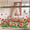 Pinza per rosone rossa rimovibile in PVC 35,4x11,8 pollici per esposizione casa