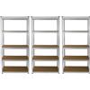 MONSTERSHOP Set 3 Scaffali Metallici 90x40x180 cm 5 Ripiani MDF Portata 200 kg - Grigio