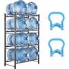 VEVOR Portabottiglie a 4 Livelli, Portabottiglie in Ferro da 18,9 L, Portabottiglie a Doppio Livello per 8 Bottiglie, Portabrocche per Acqua Resistente per Cucina, Ufficio, Soggiorno, Argento