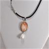 COLLANA CIONDOLO IN ARGENTO 925 CAMMEO CORNEOLA E PERLA AGDV 0298