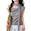 Sciarpa di seta 180 cm verde menta da donna stile bohemien accessorio tie dye