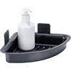 Allstar Scaffale angolare MOD. Parma mensola angolare Bagno Adesiva Senza Trapano ripiano Doccia Multiuso in plastica Nera Dimensioni 23,3x11,5x13,8 cm