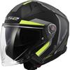 LS2, Casco Moto Jet INFINITY II FOCUS Matt Black H-V Yellow, XL