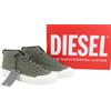 DIESEL S-Athos Mid Sneakers Uomo EU45 Olive In Tela Scarpe Con Lacci