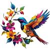 Colibrì 3D Wall Art Decorazione Metallo Vibrante 11,8 x 10,5 Pollici Leggero