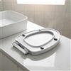 Sedile Wc Soft Close Facile da Pulire Copriwater Bianco Plastica