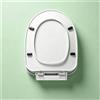 Sedile Wc Soft Close Facile da Pulire Copriwater Bianco Plastica