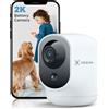 COCOCAM 2K Telecamera WIFI Interno Senza Fili con Batteria 5200mAh 355°P 90°T Wireless
