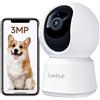 LAXIHUB Telecamera Wi Fi Interno 2K 3MP PTZ 355° Telecamera Sorveglianza Interno