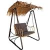 DRW Altalena in metallo e seduta in vimini, colore nero e naturale, 160 x 112 x 105 cm