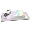 KROM Klass - Pack Gaming 4 in 1: Tastiera meccanica TKL RGB, Layout spagnolo, Mouse ottico 7200 DPI, Cuffie con driver da 50 mm, Mousepad XXL, Set completo per PC e laptop da gaming, Bianco