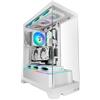 Mars Gaming MC-PRISMA, Case Gaming ATX, Triplo Vetro Temperato Continuo Senza Cornici, Illuminazione ARGB Frontale e Laterale, Doppia Camera, Supporto Raffreddamento Liquido fino a 360mm, Bianco