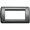 Vimar 16754.11 Idea Placca Rond 4 moduli, metallo pressofuso, nero Z0Nh