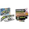 LEGO City Treno Passeggeri RC, fari/24 binari, 7+ anni, 60337, & Duracell AAA Ricaricabili 8 pz, 900mAh