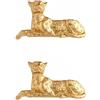 2 Pieces Decorazione in Resina 3D Dorato Tridimensionale