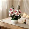 Orchidea in Vaso Finta a Coste Orchidea Finta Realistica Alta 25 Cm per Stanza