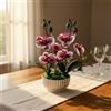 Orchidea in Vaso Finta a Coste Orchidea Finta Realistica Alta 25 Cm per Stanza