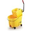Rubbermaid Commercial Products Rubbermaid Commercial 35Qt WaveBrake 2.0 Side-Press Mopping Bucket and Wringer with Foot Pedal Drain, Yellow, for Professional/Industrial/Business Heavy-Duty Floor Cleaning/Mopping