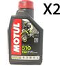 Motul 510 Olio Miscela moto 2T Scooter 100% Synt Technosynthese anti-fumo 2 LT