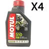 Motul 510 Olio Miscela moto 2T Scooter 100% Synt Technosynthese anti-fumo 4 LT
