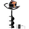 VEVOR Trivella per Pali a Gas 43 CC 1250 W Trivella per Terra, Trivella a Gas con Punte da 200 mm Trivella per Pali per Piante da Giardino, Giardinaggio, Piantagione, Scavo di Buche, Arancione e Nero