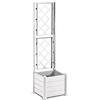 STEFANPLAST Vaso Fioriera quadrata con rete spalliera componibile H142x43x43 bianca porta