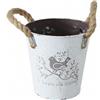 Vaso Rustico in Ferro Bianco Consumato Fioriera in Ferro Stile Shabby Chic