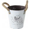 Vaso Rustico in Ferro Bianco Consumato Fioriera in Ferro Anticato