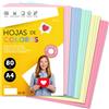 m-office Fogli Colorati A4 80g per Stampanti e Lavfoglitti Manuali, Blocco di 2K7s