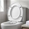 Copriwater Bianco Superficie Liscia Sedile WC in Plastica Cerniere