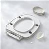 Copriwater Bianco Superficie Liscia Sedile WC in Plastica Cerniere